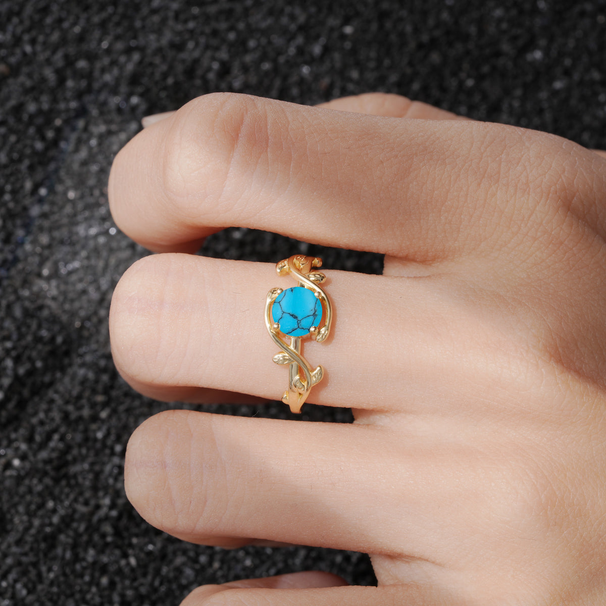 ML07039 Turquoise Ring - Rose-Gold