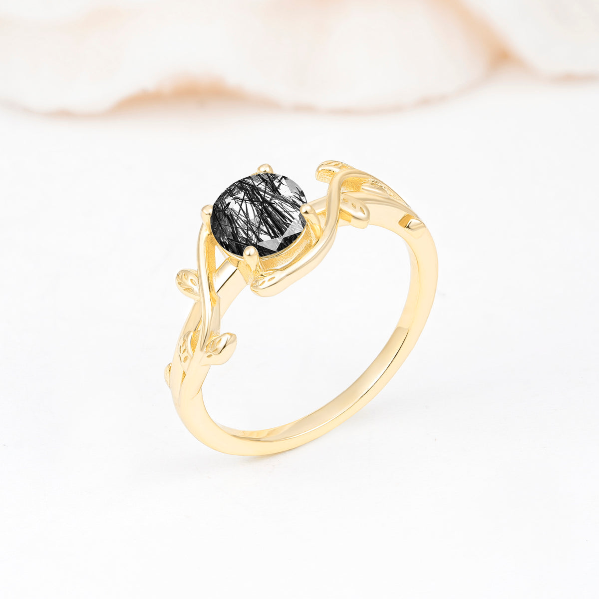 ML07039 Black Rutilated Quartz Ring - Additional view