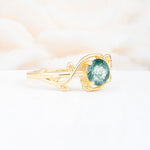 ML07039 Moss Agate Ring - White-Gold