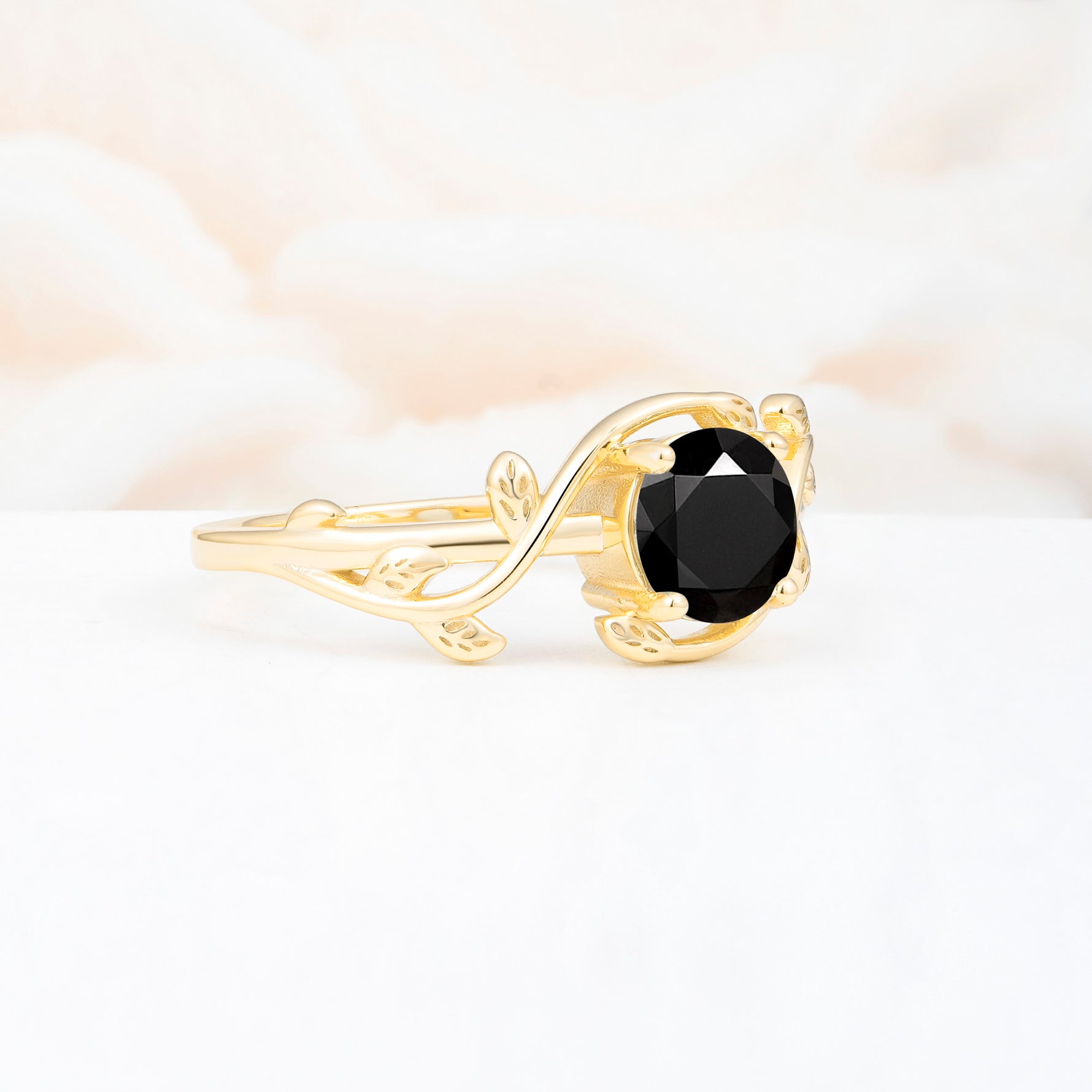 ML07039 Black Onyx Ring - White-Gold