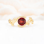 ML07039 Garnet Ring - Yellow-Gold