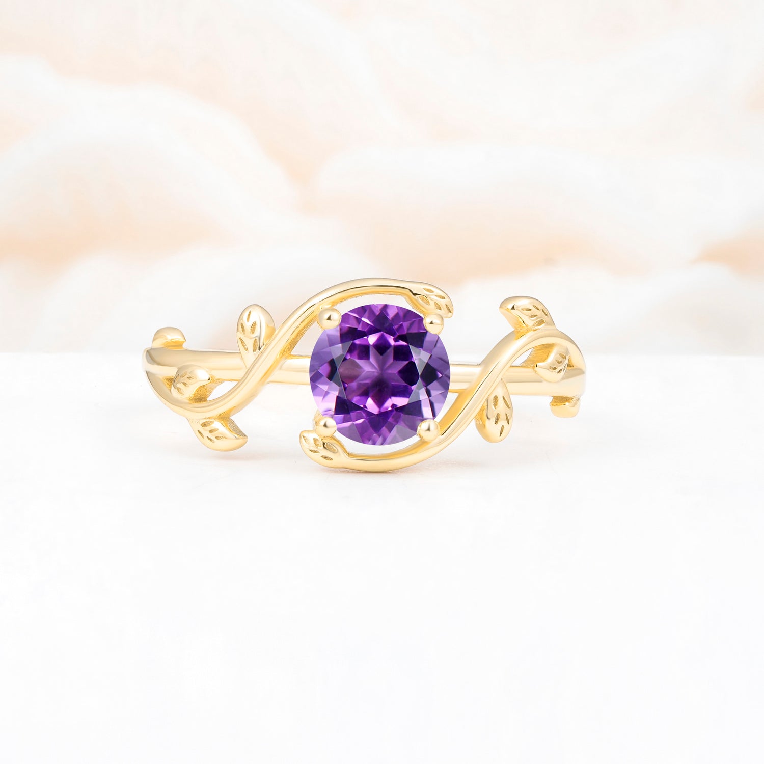 ML07039 Amethyst Ring - Yellow-Gold
