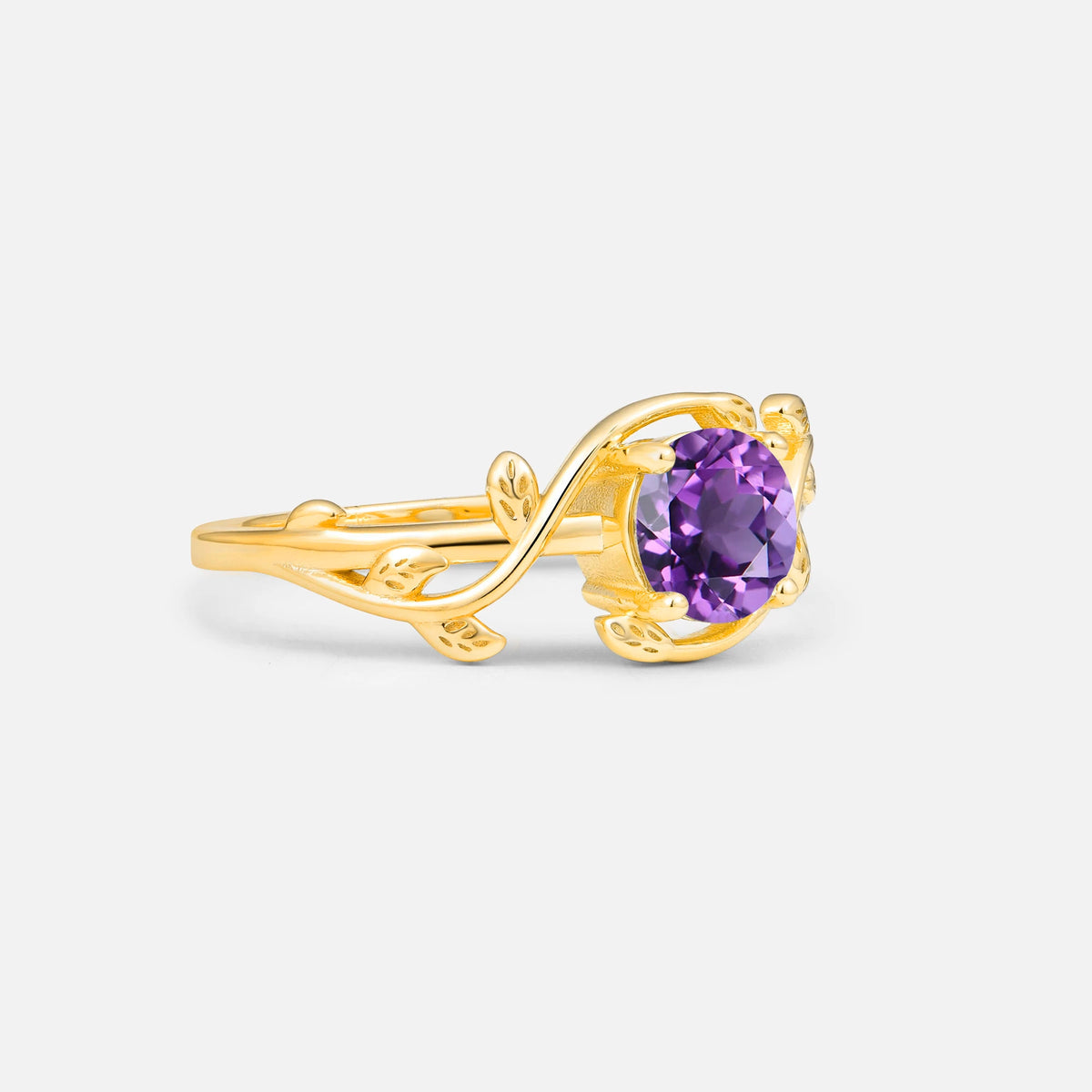 ML07039 Amethyst Ring - White-Gold