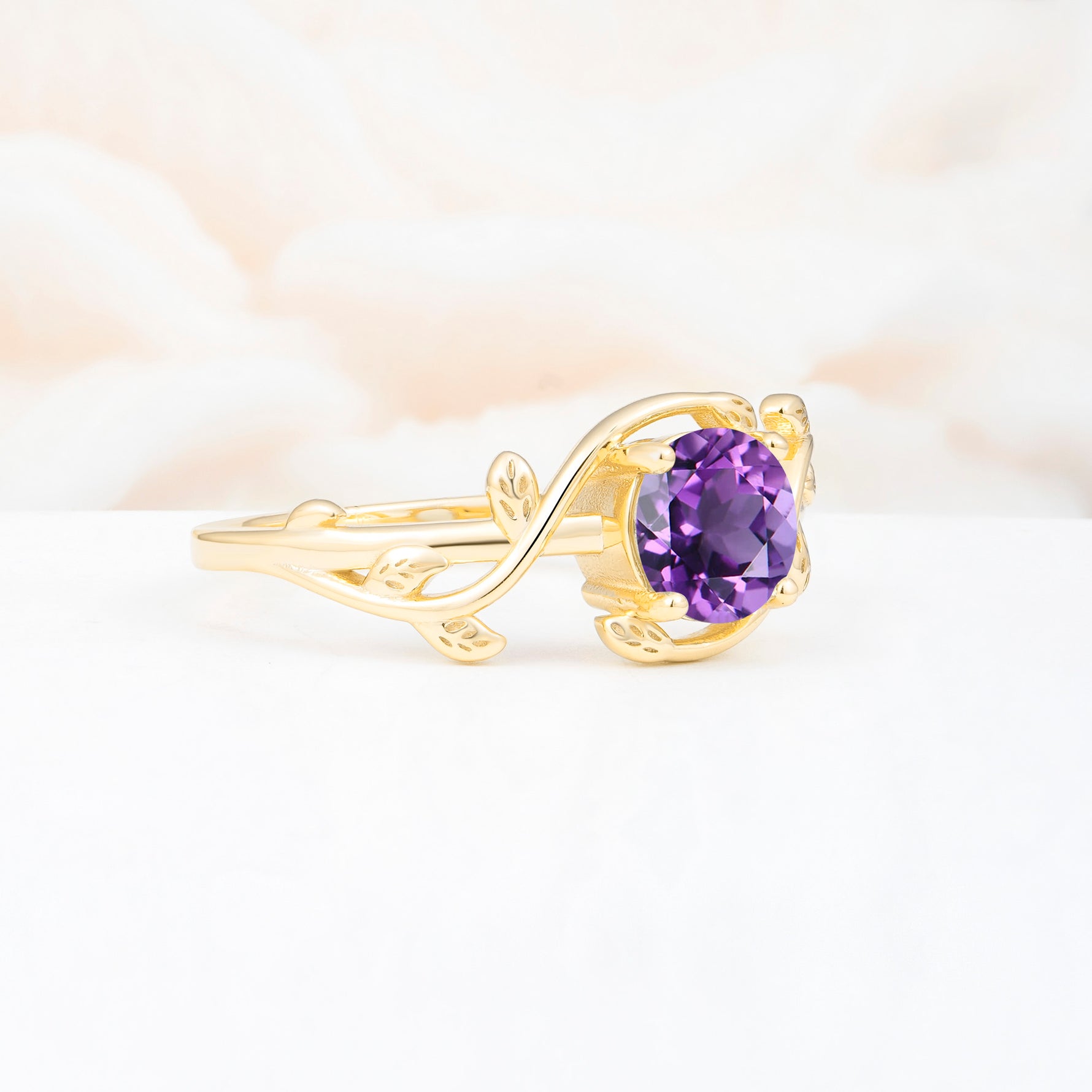 ML07039 Amethyst Ring - White-Gold
