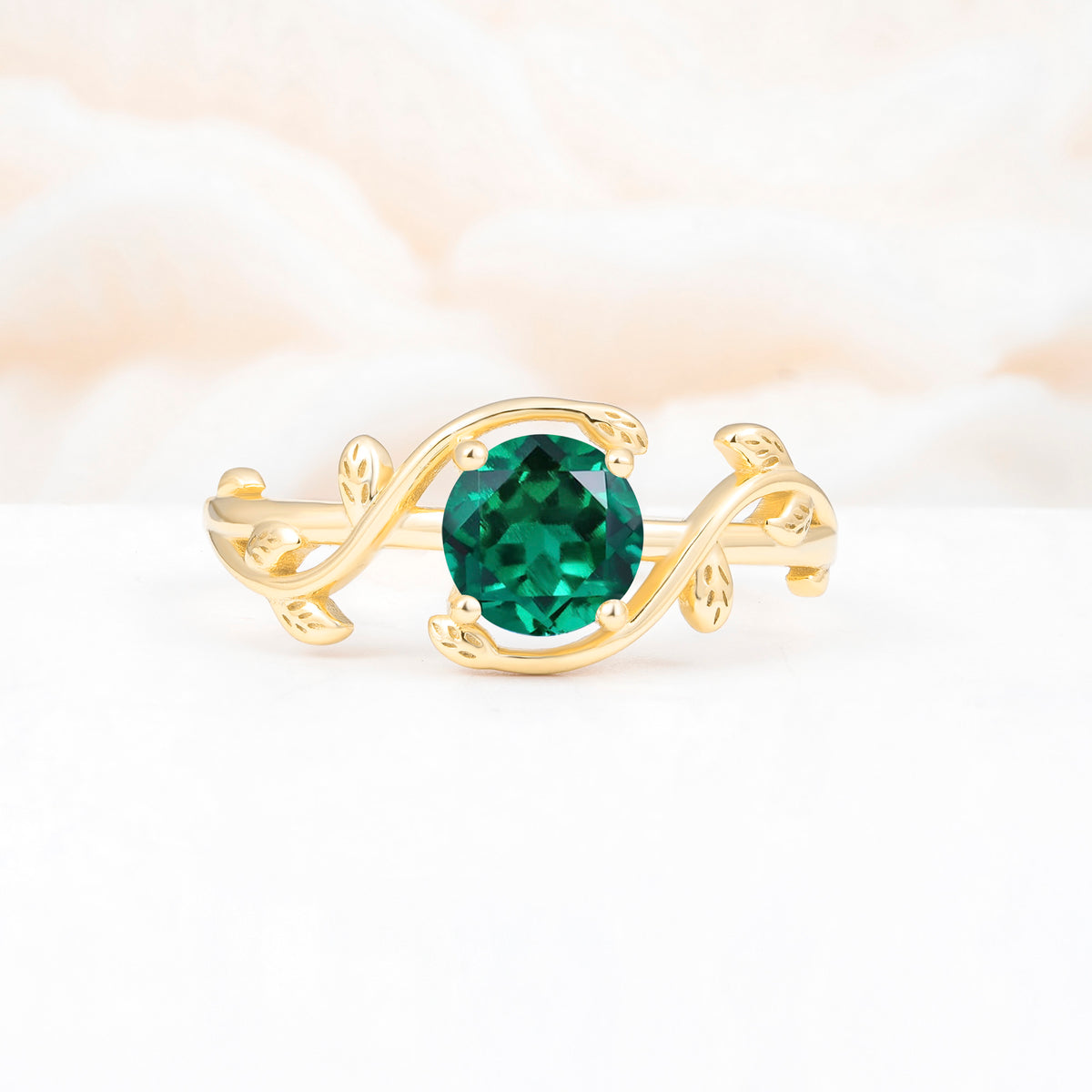 ML07039 Emerald Ring - Yellow-Gold