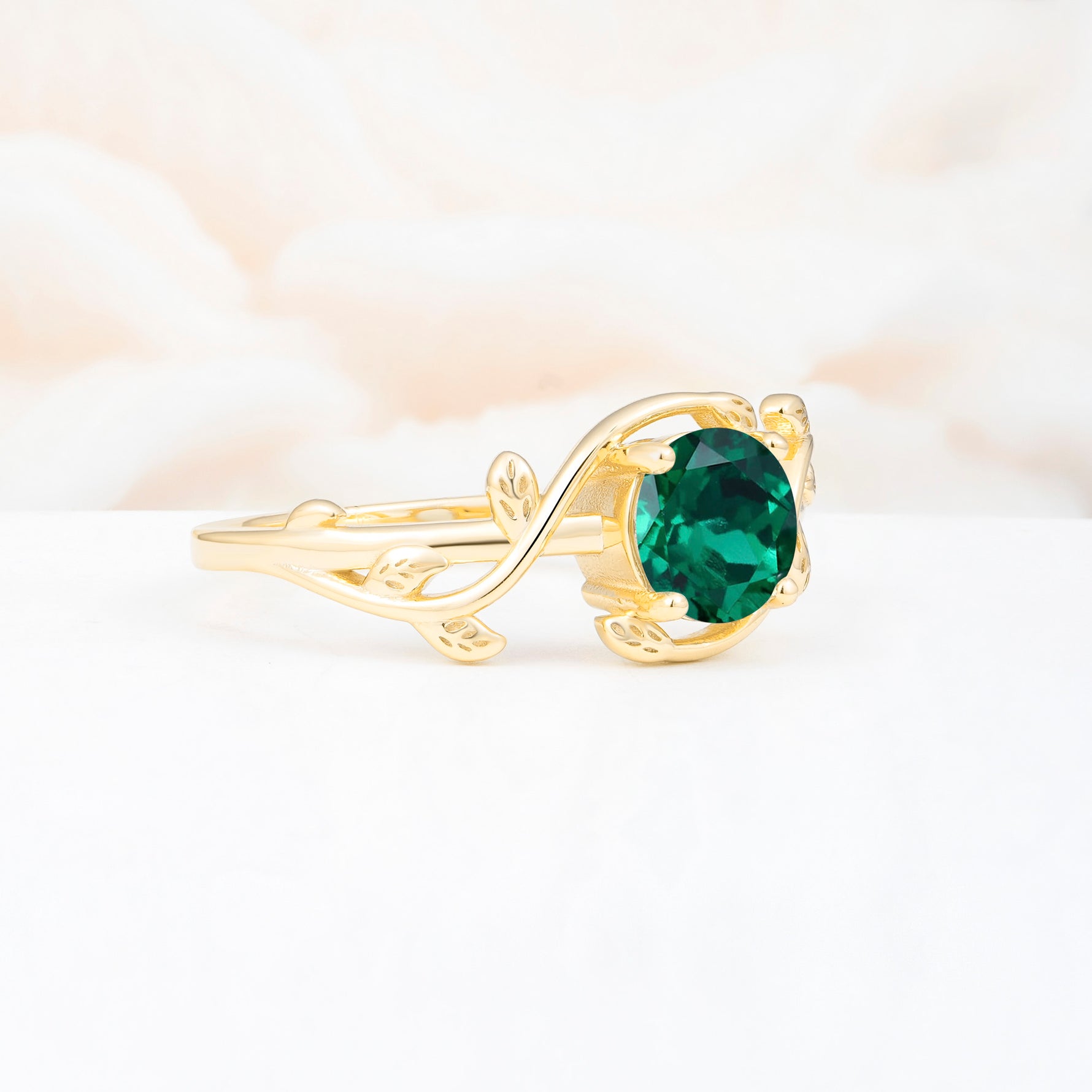 ML07039 Emerald Ring - White-Gold