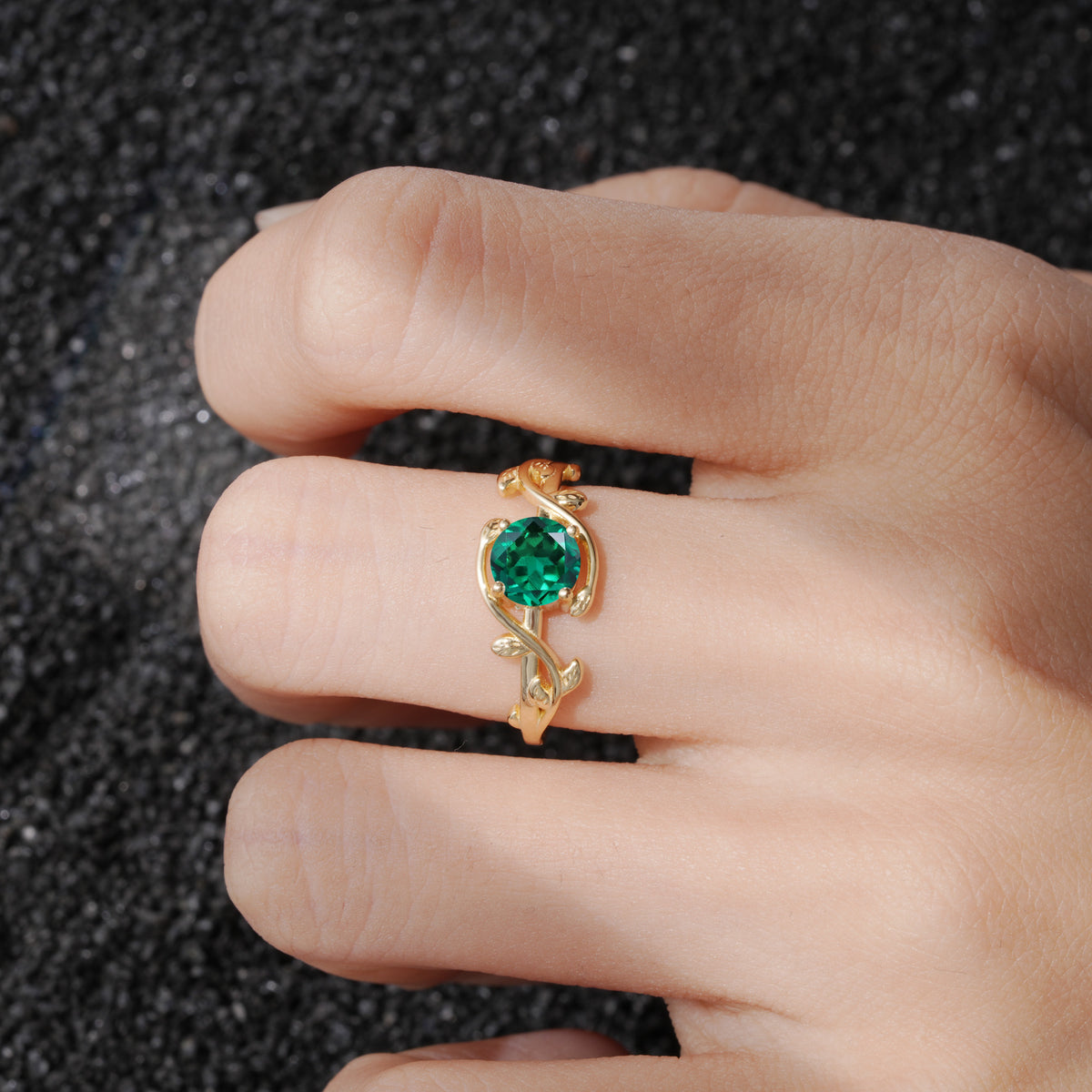 ML07039 Emerald Ring - Rose-Gold