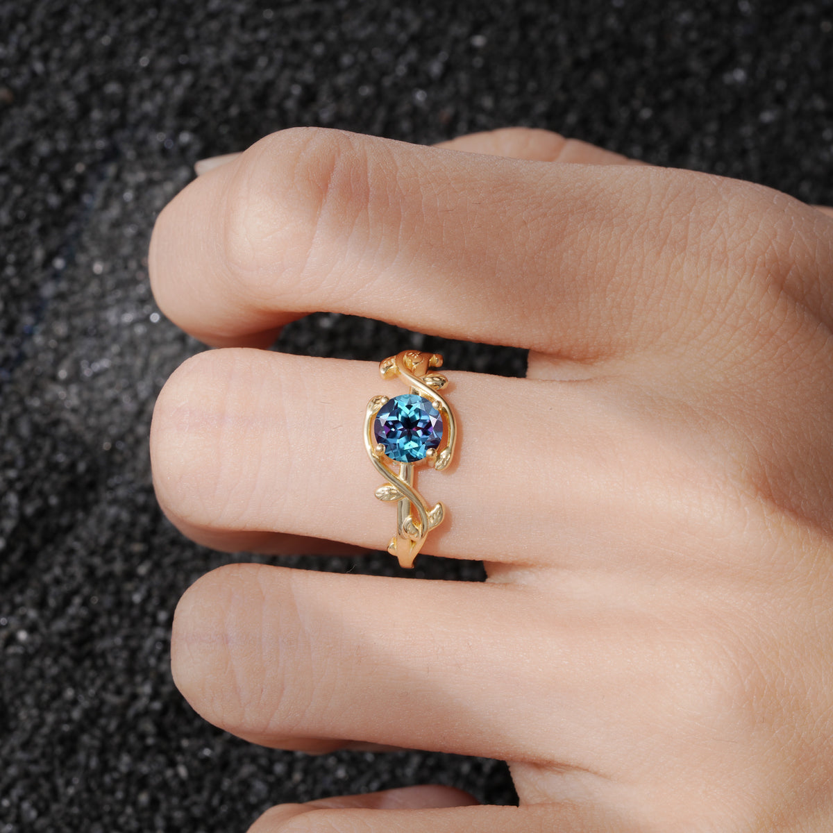 ML07039 Alexandrite Ring - Rose-Gold