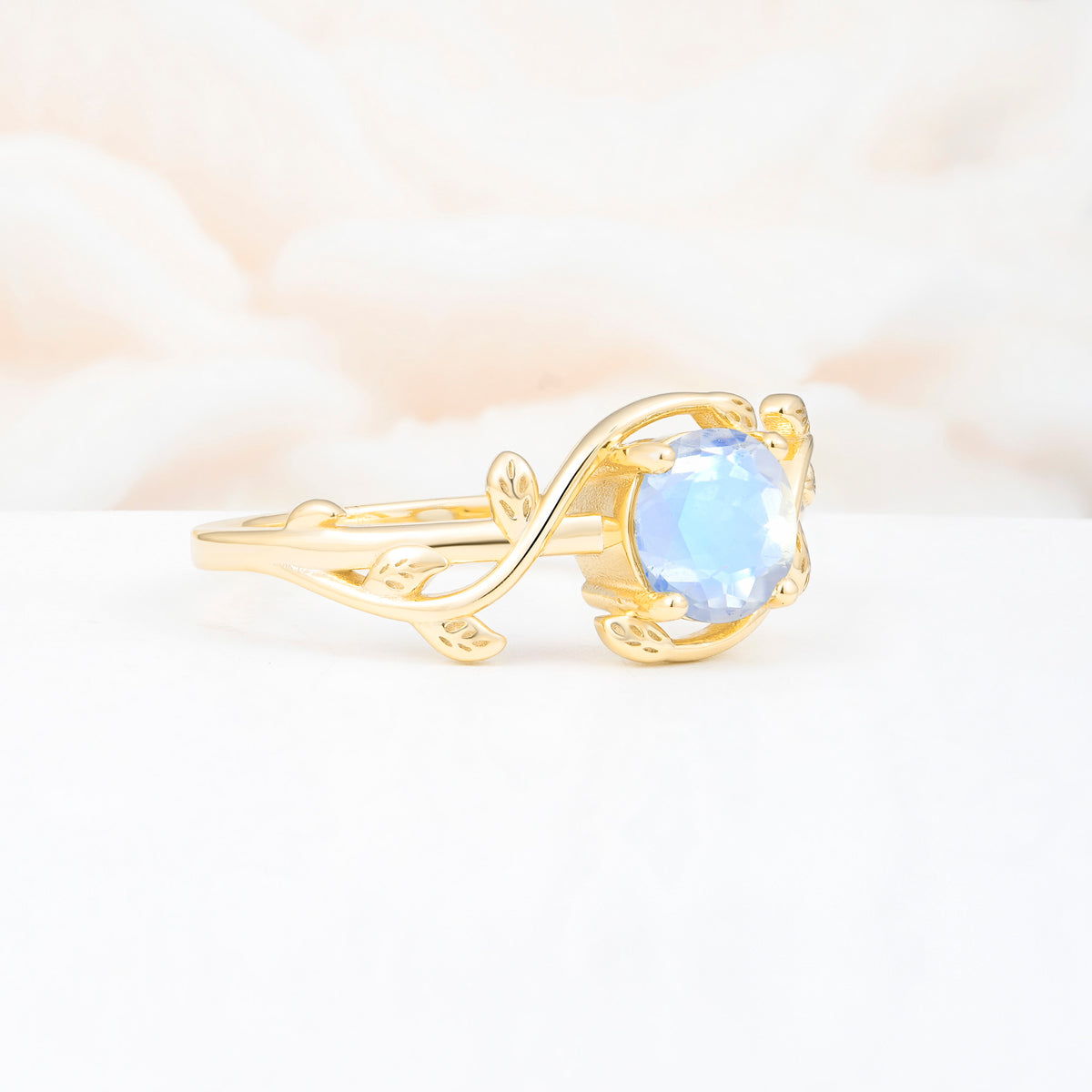 ML07039 Moonstone Ring - White-Gold
