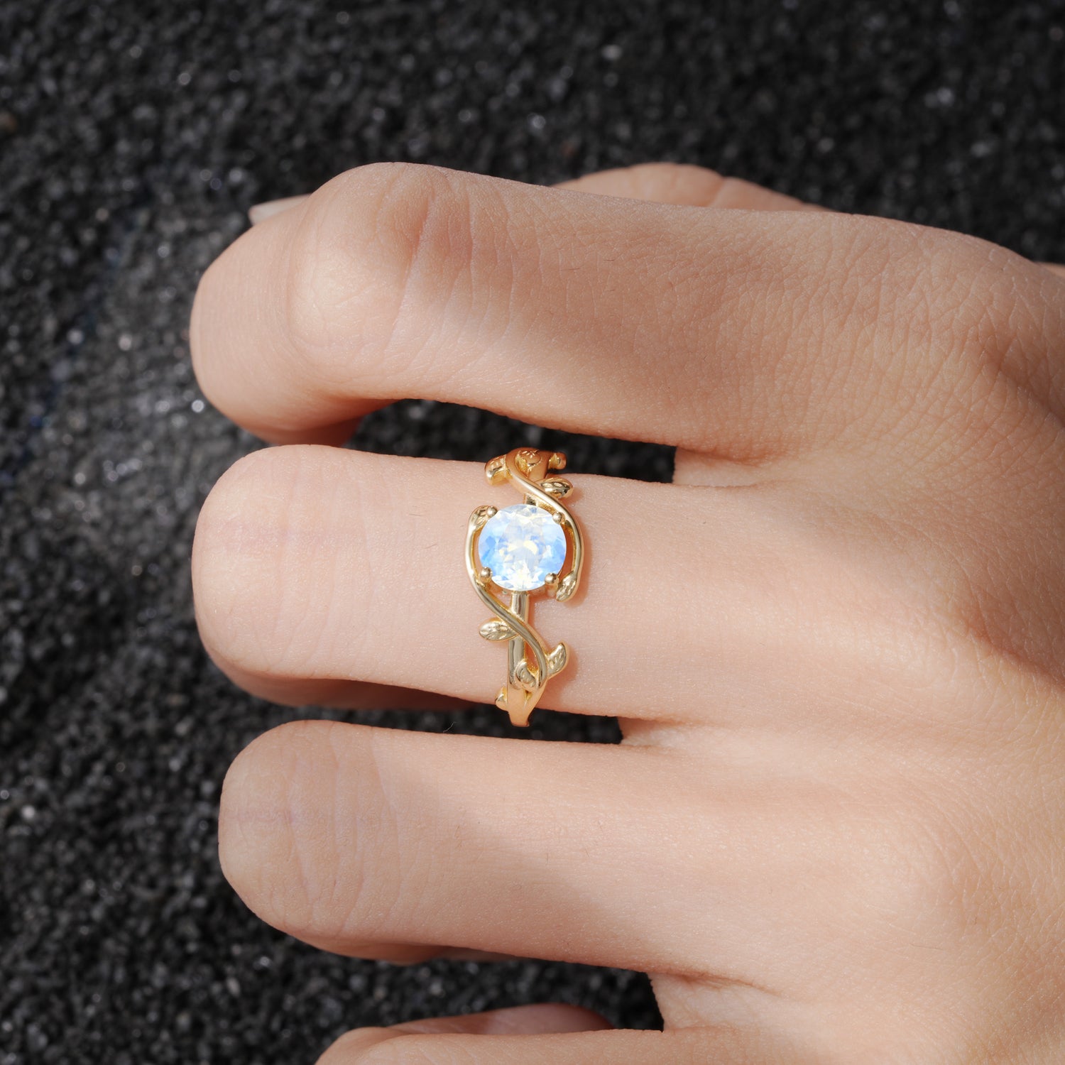 ML07039 Moonstone Ring - Rose-Gold