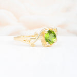 ML07039 Peridot Ring - White-Gold