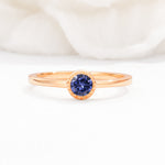 Minimalist Round Cut Bezel Set Solitaire Tanzanite Engagement Ring - Additional view