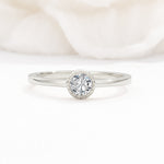 Minimalist Round Cut Bezel Set Solitaire Lab Diamond Engagement Ring - Additional view