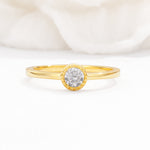 Minimalist Round Cut Bezel Set Solitaire Moissanite Engagement Ring - Additional view