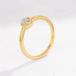 Minimalist Round Cut Bezel Set Solitaire Moissanite Engagement Ring - Additional view