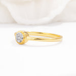 Minimalist Round Cut Bezel Set Solitaire Moissanite Engagement Ring - Additional view