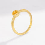 Minimalist Round Cut Bezel Set Solitaire Citrine Engagement Ring - Additional view