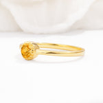 Minimalist Round Cut Bezel Set Solitaire Citrine Engagement Ring - Additional view