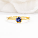 Minimalist Round Cut Bezel Set Solitaire Tanzanite Engagement Ring - Additional view