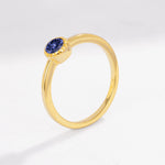 Minimalist Round Cut Bezel Set Solitaire Tanzanite Engagement Ring - Additional view
