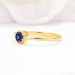 Minimalist Round Cut Bezel Set Solitaire Tanzanite Engagement Ring - Additional view