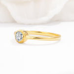 Minimalist Round Cut Bezel Set Solitaire Lab Diamond Engagement Ring - Additional view