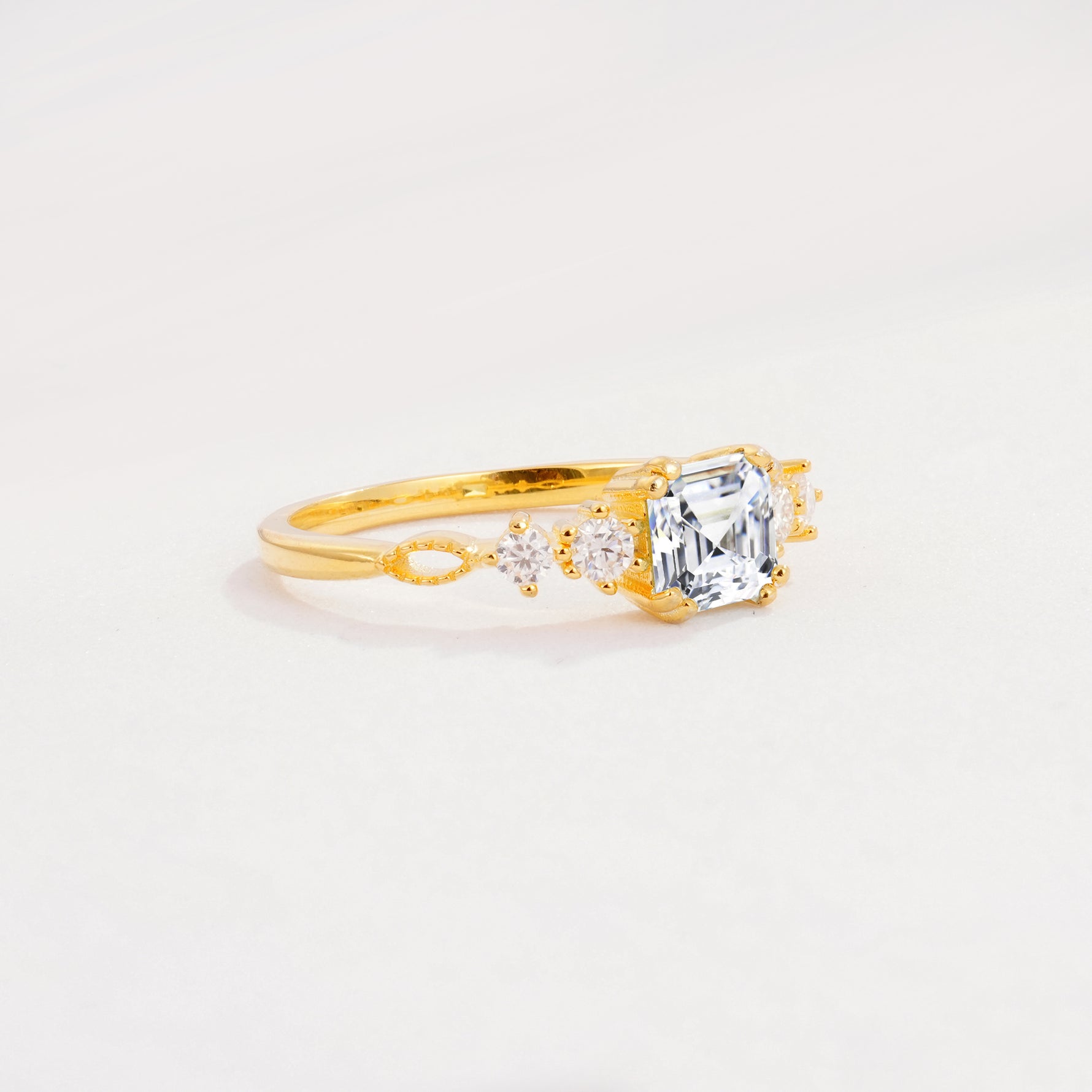 ML07044 Moissanite Ring - White-Gold
