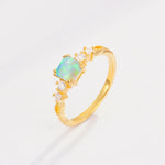 Classic Asscher Cut Side Accent Solitaire Fire Opal Engagement Ring - Additional view