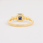 Classic Asscher Cut Side Accent Solitaire Tanzanite Engagement Ring - Additional view
