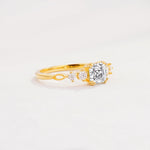 Classic Asscher Cut Side Accent Solitaire Lab Diamond Engagement Ring - Additional view
