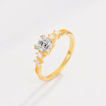Classic Asscher Cut Side Accent Solitaire Lab Diamond Engagement Ring - Additional view