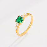Classic Asscher Cut Side Accent Solitaire Emerald Engagement Ring - Additional view