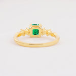 Classic Asscher Cut Side Accent Solitaire Emerald Engagement Ring - Additional view
