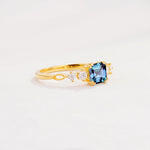 Classic Asscher Cut Side Accent Solitaire Alexandrite Engagement Ring - Additional view