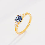 Classic Asscher Cut Side Accent Solitaire Alexandrite Engagement Ring - Additional view
