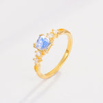 Classic Asscher Cut Side Accent Solitaire Moonstone Engagement Ring - Additional view