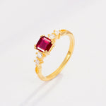 Classic Asscher Cut Side Accent Solitaire Ruby Engagement Ring - Additional view