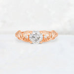 Round Cut Moissanite Leaf Vine Twist Engagement Ring - Additional view