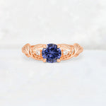 Round Cut Tanzanite Leaf Vine Twist Engagement Ring - Additional view