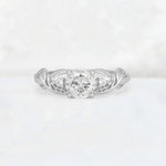 Round Cut Moissanite Leaf Vine Twist Engagement Ring - Additional view