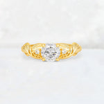 Round Cut Moissanite Leaf Vine Twist Engagement Ring - Additional view