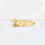 Round Cut Moissanite Leaf Vine Twist Engagement Ring - Additional view