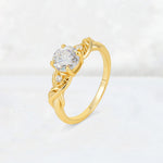 Round Cut Moissanite Leaf Vine Twist Engagement Ring - Additional view