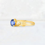 Round Cut Sapphire Leaf Vine Twist Engagement Ring - Additional view