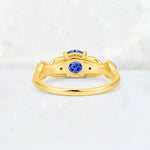 Round Cut Sapphire Leaf Vine Twist Engagement Ring - Additional view