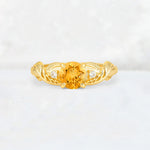 Round Cut Citrine Leaf Vine Twist Engagement Ring - Additional view