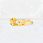 Round Cut Citrine Leaf Vine Twist Engagement Ring - Additional view