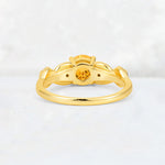 Round Cut Citrine Leaf Vine Twist Engagement Ring - Additional view