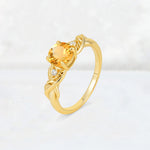 Round Cut Citrine Leaf Vine Twist Engagement Ring - Additional view