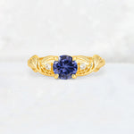 Round Cut Tanzanite Leaf Vine Twist Engagement Ring - Additional view